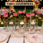 16 Pack Glass Cylinder Bud Vases for Centerpieces, 7.8” H x 2.5” W Clear Flower Vases Bulk, Floating Candle Holder for Wedding Party Home Decor