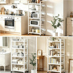 Kitchen Shelf 5 Tiers Metal Kitchen Bakers Rack Microwave Stand with Storage Cabinet Kitchen Shelves Kitchen Rack for Spices,Pots,Kitchen Rack for Kitchen, Entryway, Living Room