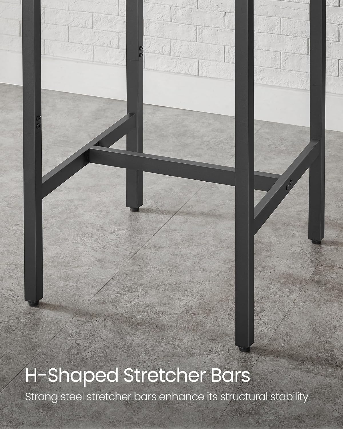 VASAGLE Bar Table, Kitchen Dining Table, High Top Pub Table, Bar Height Cocktail Table for Living Room Party, Sturdy Metal, 23.6 x 23.6 x 41.7 Inches for Narrow Spaces, Rustic Brown and Ink Black