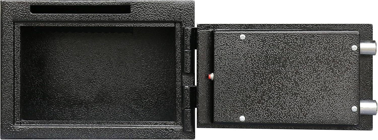 T861 Compact Depository Drop Safe With Electronic Multi-User Keypad Combination Lock with Key Backup, Black, .57 CBF Capacity