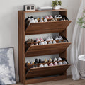 BORNOON Shoe Cabinet with 3 Flip Drawers, Slim Narrow Shoe Storage Cabinet, Freestanding Shoe Organizer with Adjustable & Removable Shelves, Top Display Shelf for Entryway, Hallway, Foyer, Closet