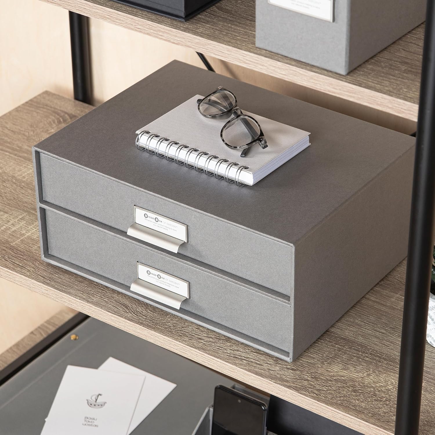 STORE.IT Bigso Box Birger 943154144 Storage Box with Drawers 33 x 25 x 14.5 cm Grey