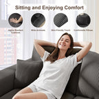 2 Square Cloud Footstool for Living Room, No Assembly Modular Corduroy Convertible Seat, Modern Boneless Style Sofa Accessory for Lounge or Bedroom