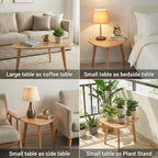 Nesting Coffee Table Set of 2-Mid Century Modern Wooden Coffee Table,Guitar Pick Stacking Tables with Solid Wood Legs,Small Coffee Tables for Small Spaces,Living Room,Balcony (Natural)