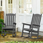 LUE BONA Outdoor Rocking Chair, HDPS Poly Rocking Chairs, All Weather Resistant Plastic Outdoor Indoor Porch Rocker, Heavy Duty Rocking Chair for Patio, Lawn, Garden, 300LBS, Dark Gray