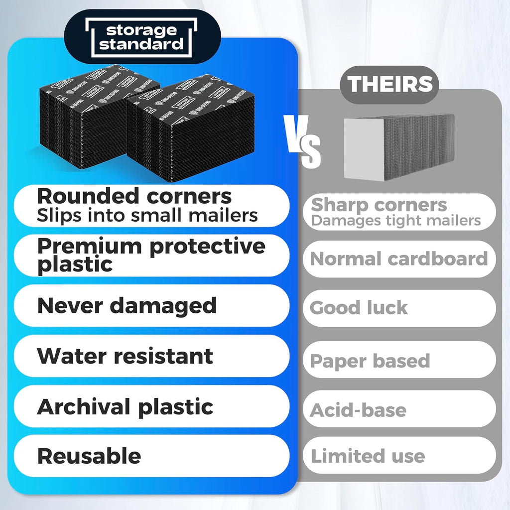 Ding Defend 4x6 Black Trading Card Shipping Protector 110 Pack - Sports Card Protectors Hard Plastic w/Rounded Corners, Hobby Shipping Shield for Graded Cards, Slabs, Top Loaders