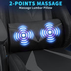 Gaming Chair with Bluetooth Speakers and RGB LED Lights Ergonomic Massage Computer Gaming Chair with Footrest Video Game Chair High Back with Lumbar Support Grey and Black