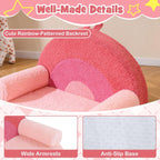 Costzon Kids Couch, Comfy Toddler Soft Sofa Chair with Fleece Fabric Cover, Kids Furniture for Playroom, Children Reading Armchair for Boys & Girls Gifts Aged 3+ (Medial,Blush Pink Arc)