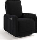 Storkcraft Kyoto Deluxe Power Recliner Swivel Glider (Black Boucle) – Premium Electronic Power Recliner for Nursery, Includes Dual-USB Charging Port with USB-A & USB-C, Glider Rocking Chair