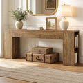 Tribesigns Extra Long Console Table, 79-Inch Entryway Table with 2 Drawers and Side Storage Shelves, Farmhouse Behind Couch Table for Entrance, Hallway, Foyer, Living Room, Brown