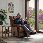 Manual Adjustable Oversized Recliner Chair with Phone Holder, Extra Large Recliner for Heavy Duty Adults 400lbs, Big Man Recliners for Living Room, Nursery, RV