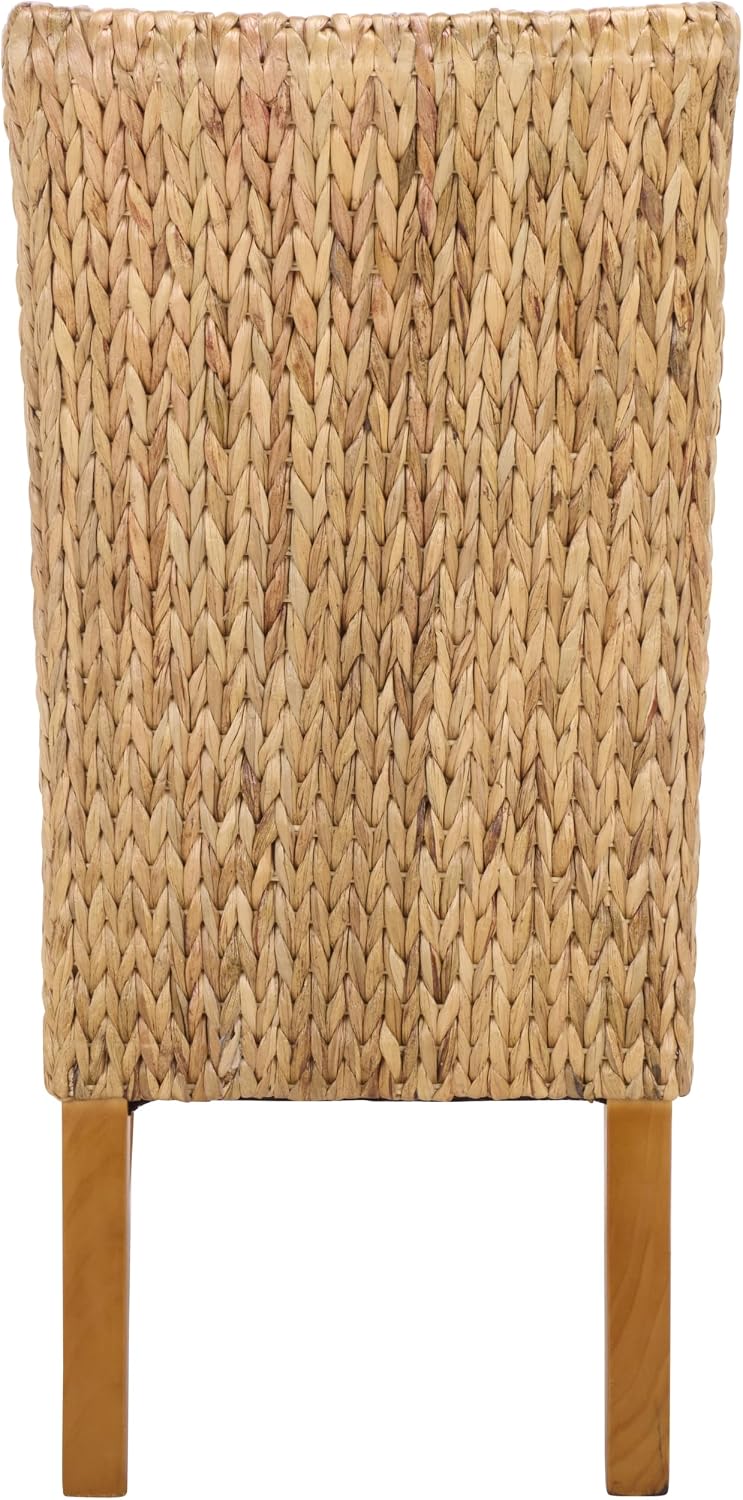 SAFAVIEH Furniture - Luz Dining Chair Set of 2 - Coastal Design - Natural & Honey Pine Solid Wood - Ideal for Dining Room, Kitchen, 18.5" Seat Height (SEA8016B-SET2)