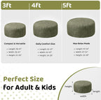 HABUTWAY 4FT Bean Bag Chair, 4' Large Bean Bag Chairs for Adults with Removable Stripe Plush Cover, Memory Foam Beanbag Chair for Living Room Bedroom Dorm (Green)