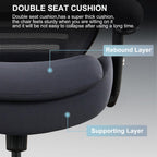 400lbs Office Drafting Chair Wide Dual Seat Cushion Height Adjustable Armrest for High Standing Desk with Lumbar Support and Enlarged Adjustable Footrest (Black Frame Gray Fabric)