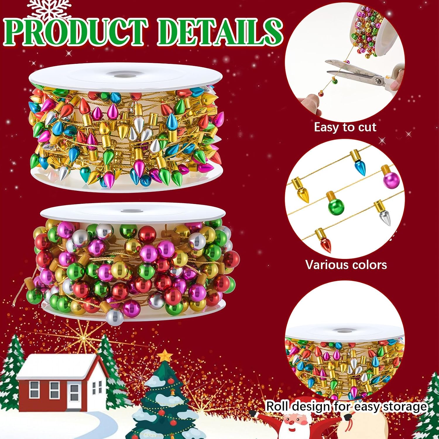 Tuanse 65.6 ft Dollhouse Fake String Lights Decorations Miniature Light String Crafts for Doll House Furniture Accessories Wedding Party Decor(Popular)