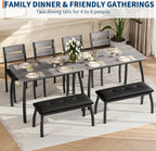 43" Dining Table Set for 4, Space Saving Kitchen Table with Upholstered Bench and 2 Chairs, Small Dining Table Set for 4, Modern Farmhouse Dinette Set for Small Dining Room, Gray