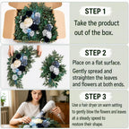 AitnWoy Artificial Wedding Arch Flowers Kit 2 PCS Dust Rose Flowers Silk Peony Floral Swag Welcome Sign for Wedding Ceremony Party Home Garland Decor