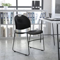 EMMA + OLIVER Black Ultra-Compact School Stack Chair - Office Guest Chair/Student Chair
