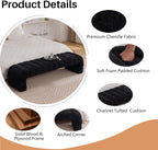 Arched Ottoman Bench for Bedroom Living Room,69.7" Chenille Long Benches for Bed End King Size,Modern Channel Tufted Seating Bench for Entryway,Window,Bedside (Black, 69.7")