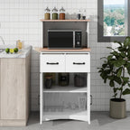 Spaco Microwave Cabinet with Storage,Modern Kitchen Pantry Storage Cabinet with 2 Drawers and Adjustable Shelf,Wood Microwave Stand for Kitchen,Dining Room.