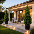 Artificial Cedar Topiary Trees 4ft Set of 2,Fake Shrubs with Ground Spike,UV Resistant Cypress Tree,Faux Bushes for Outdoors,Fake Plants for Outdoor Indoor Front Porch Patio Garden Decor