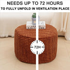 Asuprui Ottoman Foot Rest, Round 20x14 in, Burnt Orange, Leg Rest for Couch | Footstool Ottoman,Stuffed Pouf Ottoman,All-One Foam Filler, Foot Rest,Beanbag Chair,Floor Pouf Storage Solution,Wedding Party