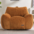 Large Bean Bag Chair for Adults Teens 41 Inch, Big Fluffy Beanbag Sofa with Back Support & Armrests, Plush Foam Filled Comfy Couch for Bedroom Gaming Living Room Reading (Orange)