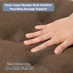 baibu Kitchen Chair Cushions Set of 2, Dual-Layer Patented Design Memory Foam Windsor Seat Pads, Dining Chair Cushions with Ties & Washable Cover, 17x 15.5 x 3.5in, 2 Pack, Brown