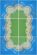 6 Pack Island Base Plates, Ocean Water Beach Baseplate for Grass Oasis, Building Bricks Compatible with All Major Brands(10" x 10")