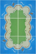 6 Pack Island Base Plates, Ocean Water Beach Baseplate for Grass Oasis, Building Bricks Compatible with All Major Brands(10" x 10")