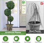 Goplus 3 FT Artificial Boxwood Topiary Tree, Sun-Protective Triple Ball Fake Plants Shrubs, Evergreen Faux Potted Plants for Indoor Outdoor Home Office Front Porch Decor