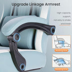 Sweetcrispy Video Game Chair: High Back Ergonomic Computer Desk Chair with Footrest & Lumbar Support, Height Adjustable with Linkage Armrests and Headrest, 360° Swivel Wheels, Blue
