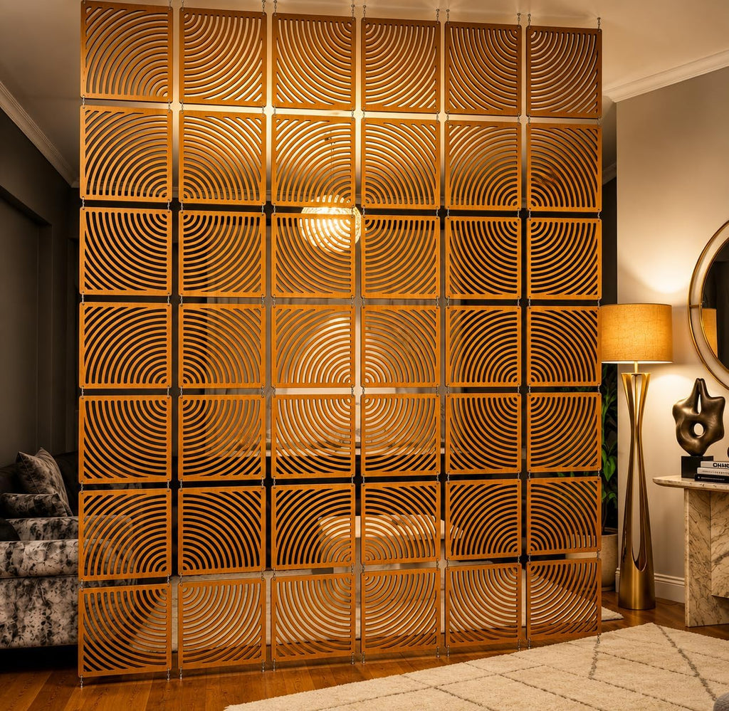 Teak Hanging Room Divider Panels, Set of 12