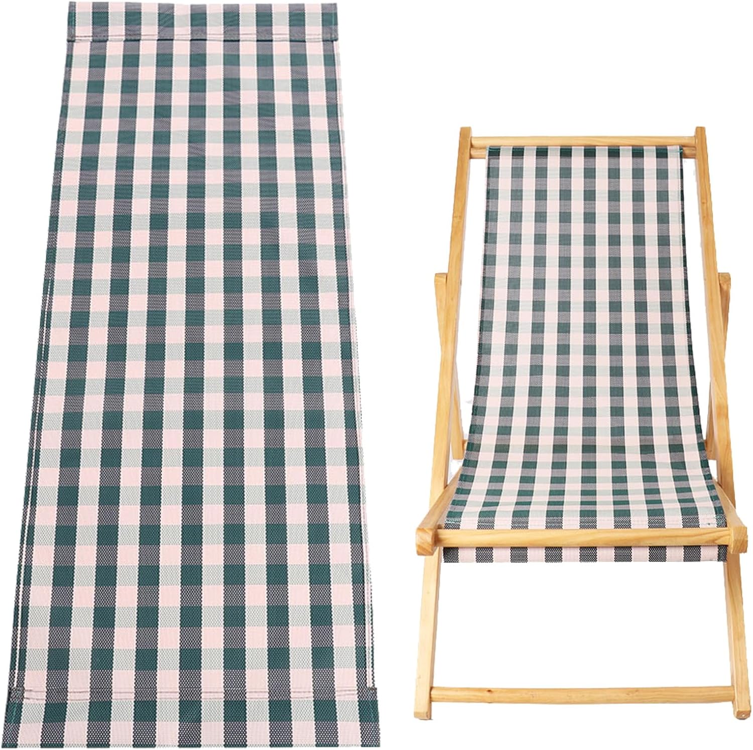 Ostlttyn Sling Chair Replacement Fabric 16.5" W X 44" L Waterproof Heavy Duty Soft Replacement Cloth for Wood Beach Sling Folding Lawn Patio Chairs