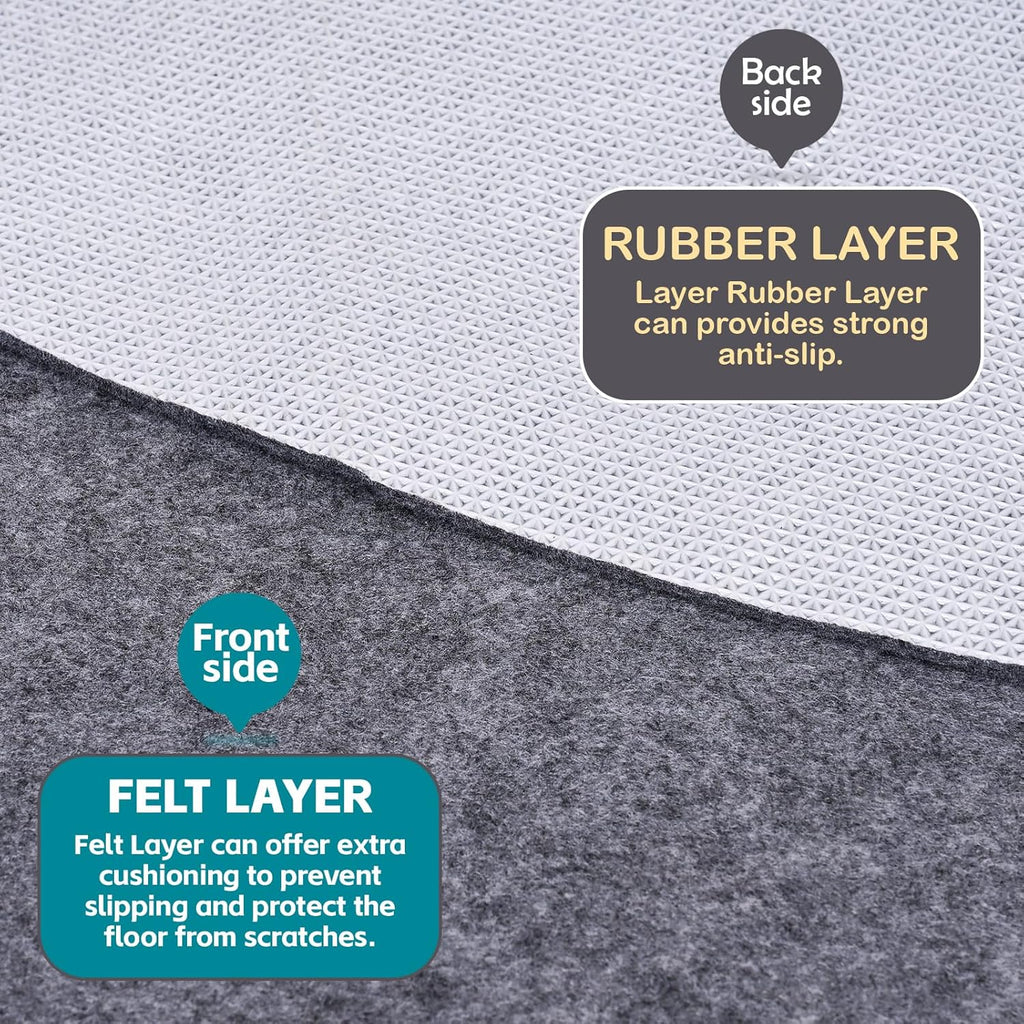 Waterproof Rug Pad Round 1/4Thick Waterproof Non-Slip Rug Pad,Pad for Hardwood Floors,Rug Pads for All Floors and Finishes, Keeps Carpets in Place Soft and Safe（5FT）