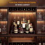 Bamboo Liquor Bottle Display Shelf, 3 Tier Coffee Syrup Rack Organizer, Countertop Liquor Stand for Home Bar, Dark Brown