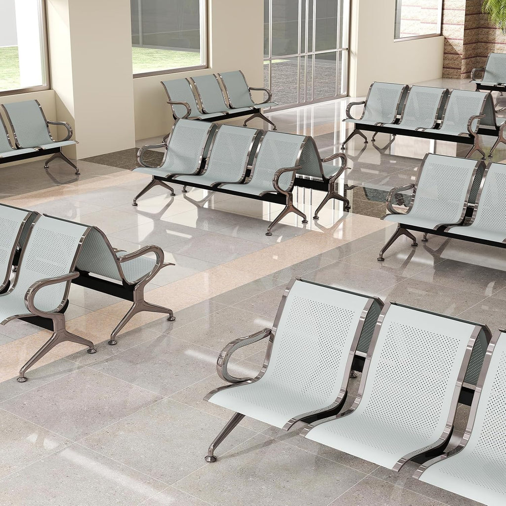 Reception Chairs Waiting Room Chair - Set of 2 Lobby Furniture with Arms Reception Bench for Airport Office Business Bank Hospital (2-Seat)