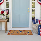 Patriotic Door Mat 4th of July Star Doormat Independence Day Welcome Doormats National Day Front Door Rugs for Entrance Porch Outdoors Decor 17" x 29"