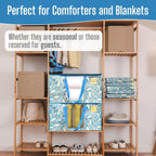 VENO 6 Pack Heavy Duty Moving Bags, Clothes and Comforter Storage Bags with Clear Window, College Dorm Essentials Packing Supplies, Foldable Boxes Alternative (Spring Breeze, 6 Pack)