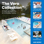 Step2 Vero Adirondack Chair, Stylish Poolside Lounger, Fade-Resistant, Waterproof Patio Furniture for Sun Shelf, Use in Pools up to 9-Inches of Water, Weighted, White