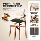 Wooden Dining Chairs Set of 4 Mid Century Modern Upholstered Farmhouse Dining Room Chair with Solid Wood Legs, Fabric Kitchen Side Chairs with Ergonomic Curved Backrest