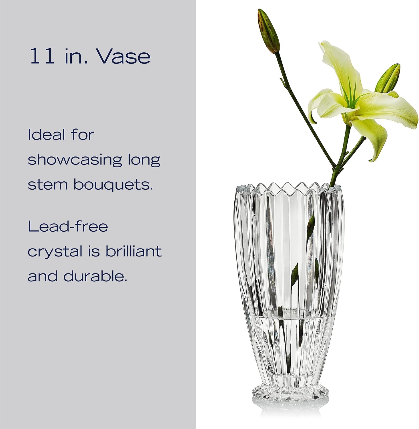 Mikasa Estate Crystal Vase, 11 Inch
