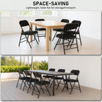 SEALAMB 10 Pack Folding Chairs with Comfort Seat, Heavy Duty Metal Frame Portable Stackable Chairs for Wedding Party Office School Church Events, Indoor Outdoor Use, 350 lb Capacity, Black