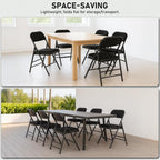 SEALAMB 4 Pack Folding Chairs with Comfort Seat, Heavy Duty Metal Frame Portable Stackable Chairs for Wedding Party Office School Church Events, Indoor Outdoor Use, 350 lb Capacity, Black