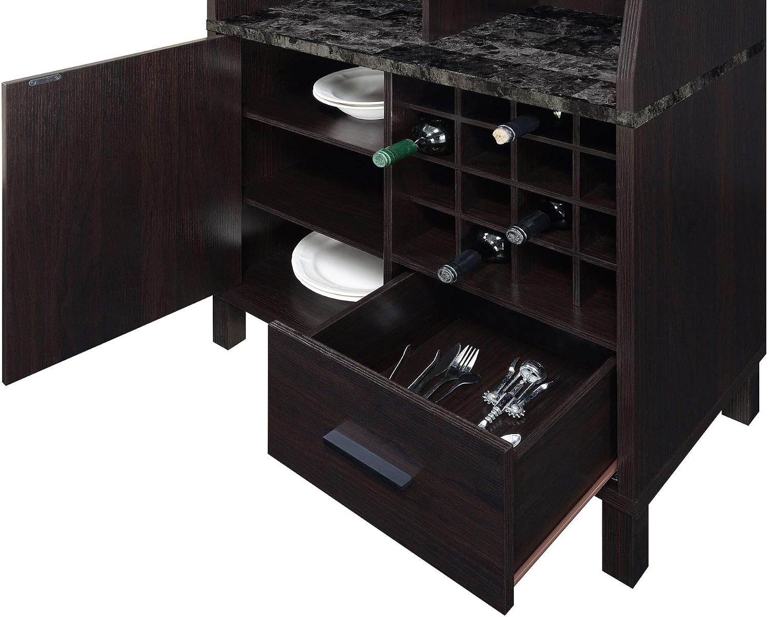 Convenience Concepts Newport Wine Storage Bar, Espresso