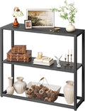 TIQLAB Small Entryway Table, 29.5" Narrow Console Table with Shelves, Sofa Table, Couch Table, Side Table, Entry Table for Hallway, Living Room, Small Space, Black