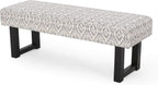 Cassie Boho Fabric Bench, Black Print