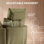 FOXHUNTER Power Nursery Rocking Chairs Glider Rocking Chair 300°Swivel Rocking Recliner with USB Charging Port and Phone Holder,Footrest&Side Pockets,for Living Room,Chenille,Green