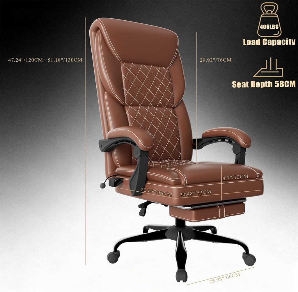 Gaming Chair, Office Chair with Inflatable Lumbar Support, Ergonomic Comfortable Wide Computer Chair with Footrest and Linked Soft Armrests, High Back 3D Enveloping Seat Cushion