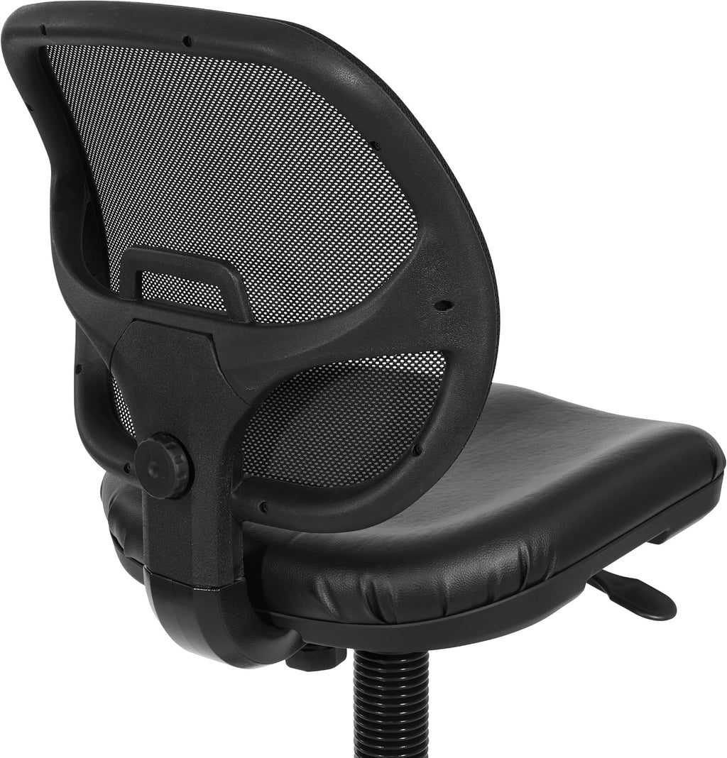 Office Star DC Series Deluxe Breathable Mesh Back Ergonomic Drafting Chair with Lumbar Support and Adjustable Footring, Black Vinyl
